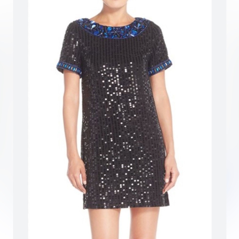 CeCe by Cynthia Steffe short sleeve sequin shift dress size 0
